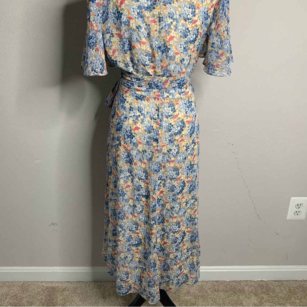 Lauren Ralph Lauren Floral Georgette Faux Wrap Midi Dress - Picture 11 of 14